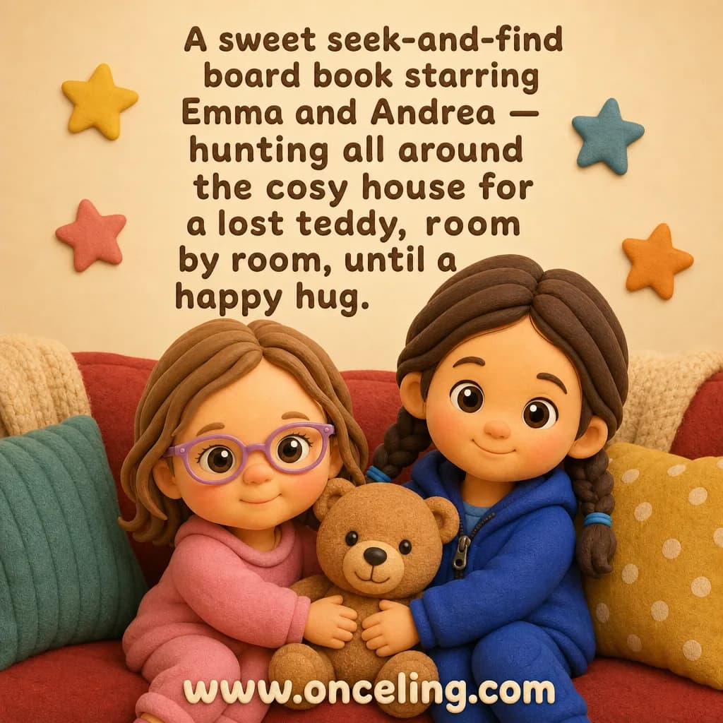Example back cover of “Where's Teddy Hiding?”